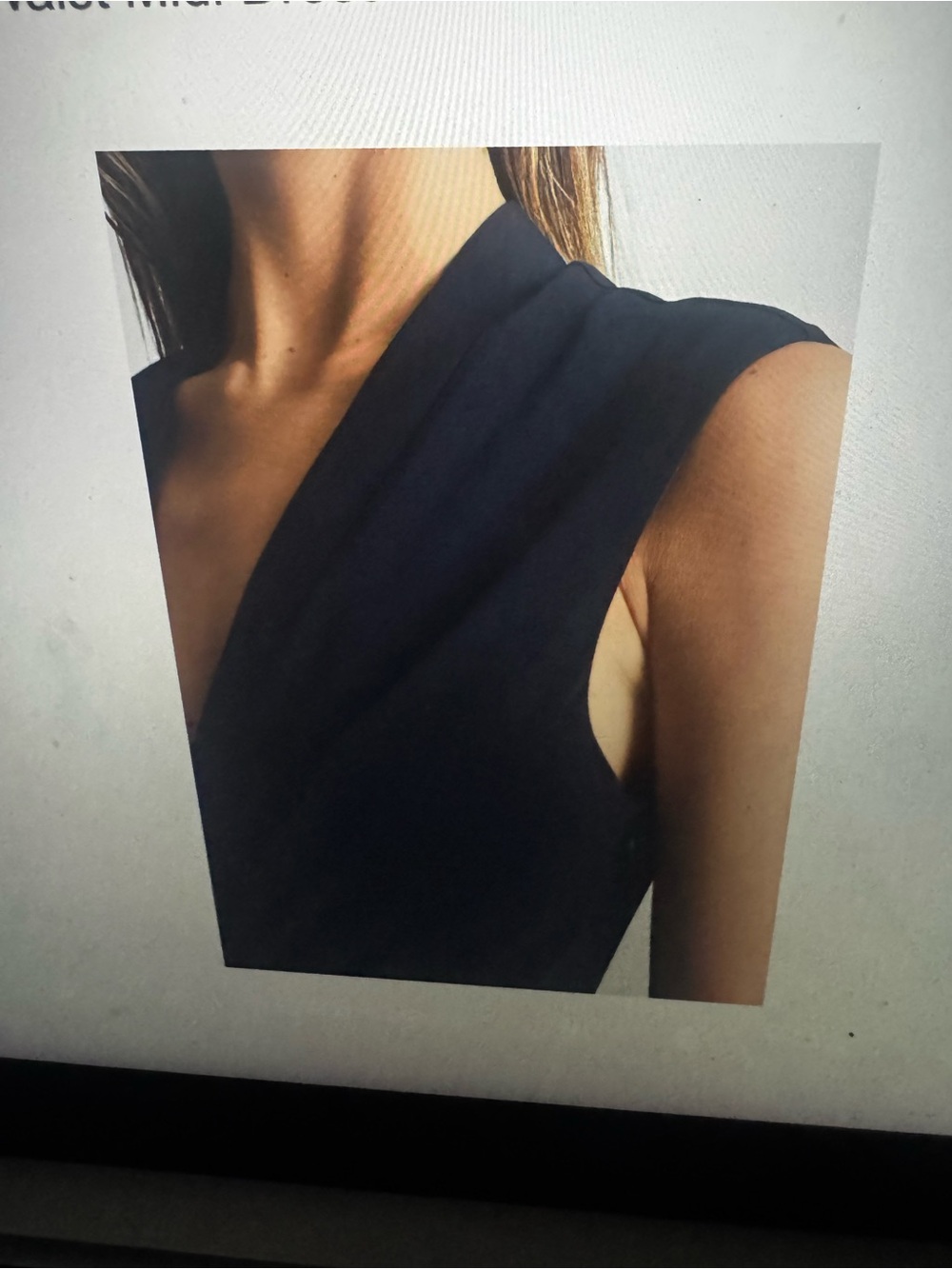 REISS Stevie Navy Tie Waist Midi Dress - Picture 5 of 5